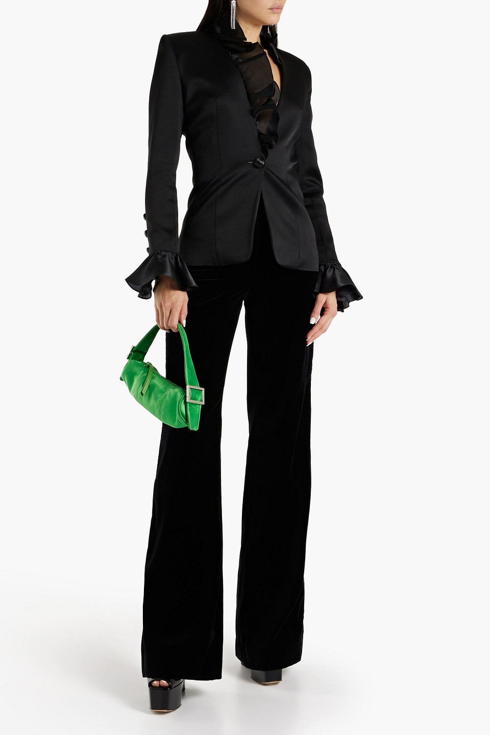 COSTARELLOS JULEEN COTTON-VELVET WIDE-LEG PANTS 3074457345634919638
