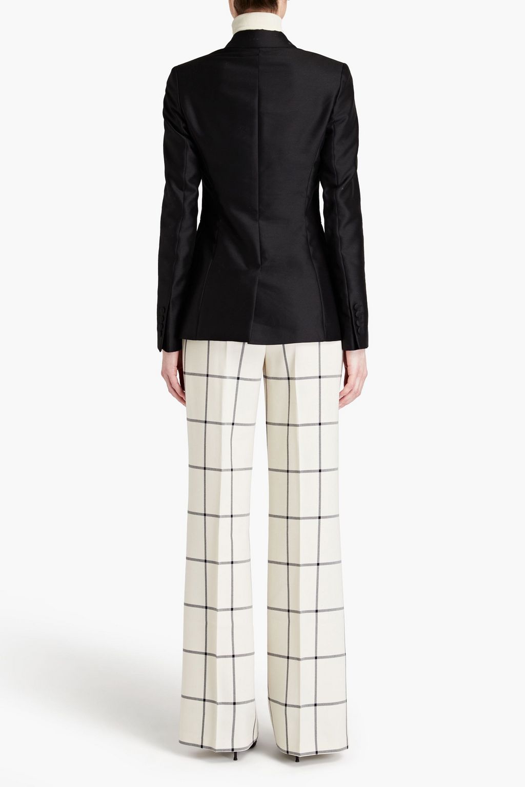 GABRIELA HEARST Leda checked wool-twill bootcut pants