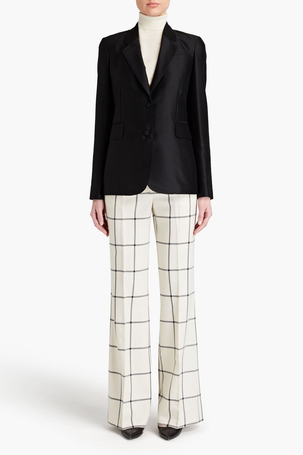 GABRIELA HEARST Leda checked wool-twill bootcut pants