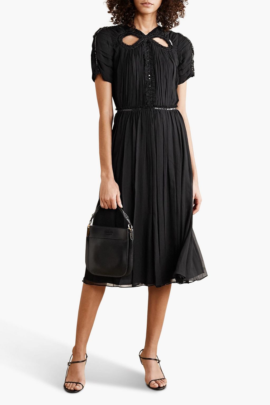 JASON WU シルクジョーゼット ワンピース カットアウト スパンコール付き