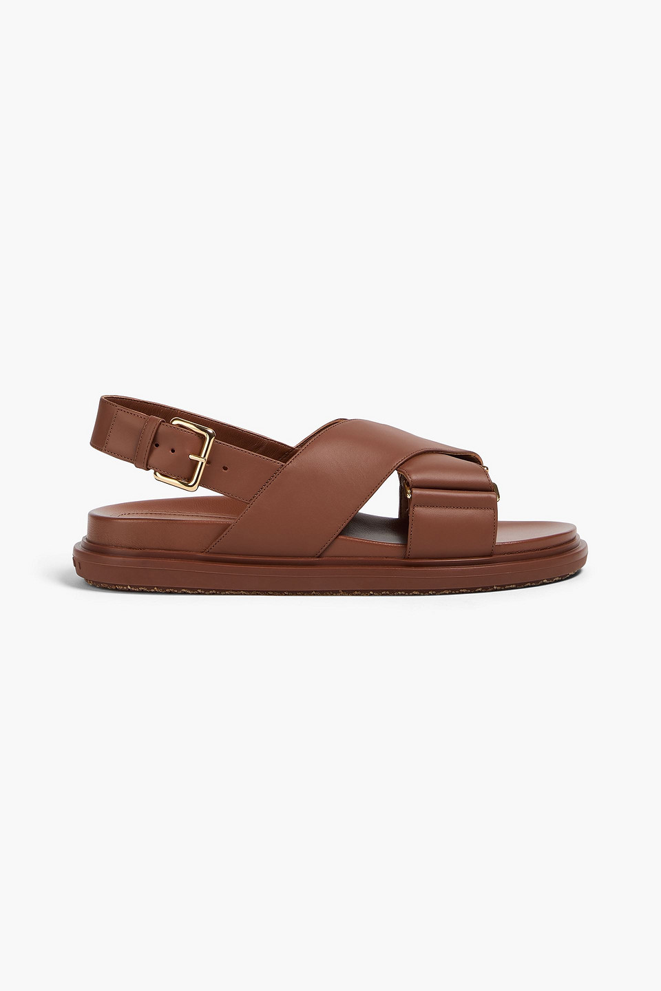 Marni Leather Slingback Sandals In Brown