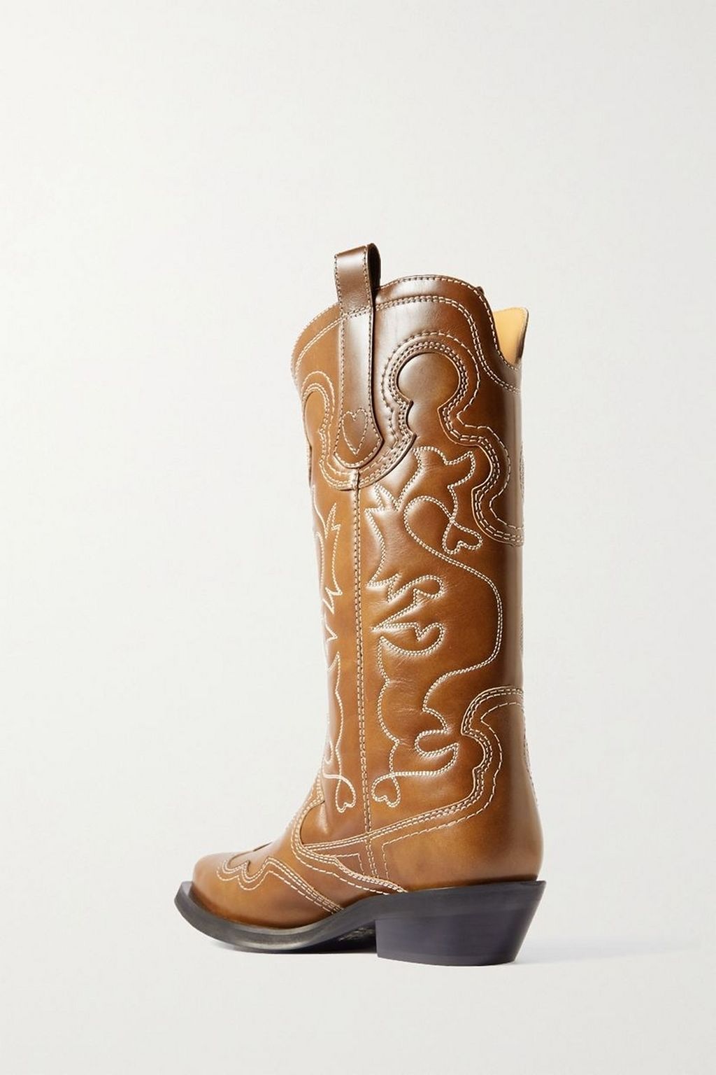 GANNI Embroidered leather cowboy boots