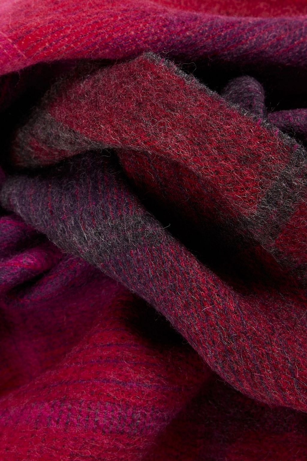 PAUL SMITH Andromeda fringed dégradé checked wool scarf