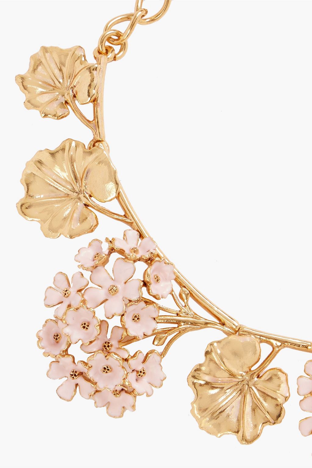 OSCAR DE LA RENTA Gold-tone enamel necklace