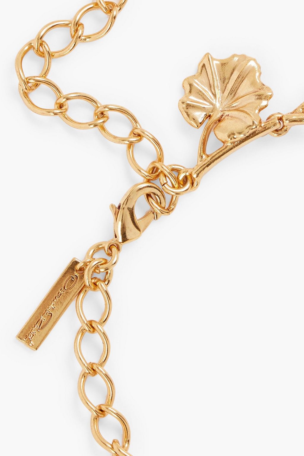 OSCAR DE LA RENTA Gold-tone enamel necklace
