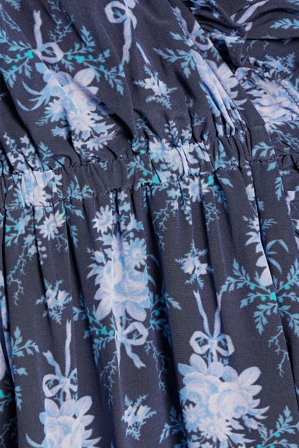 LOVESHACKFANCY Milton wrap-effect ruffled printed crepe dress