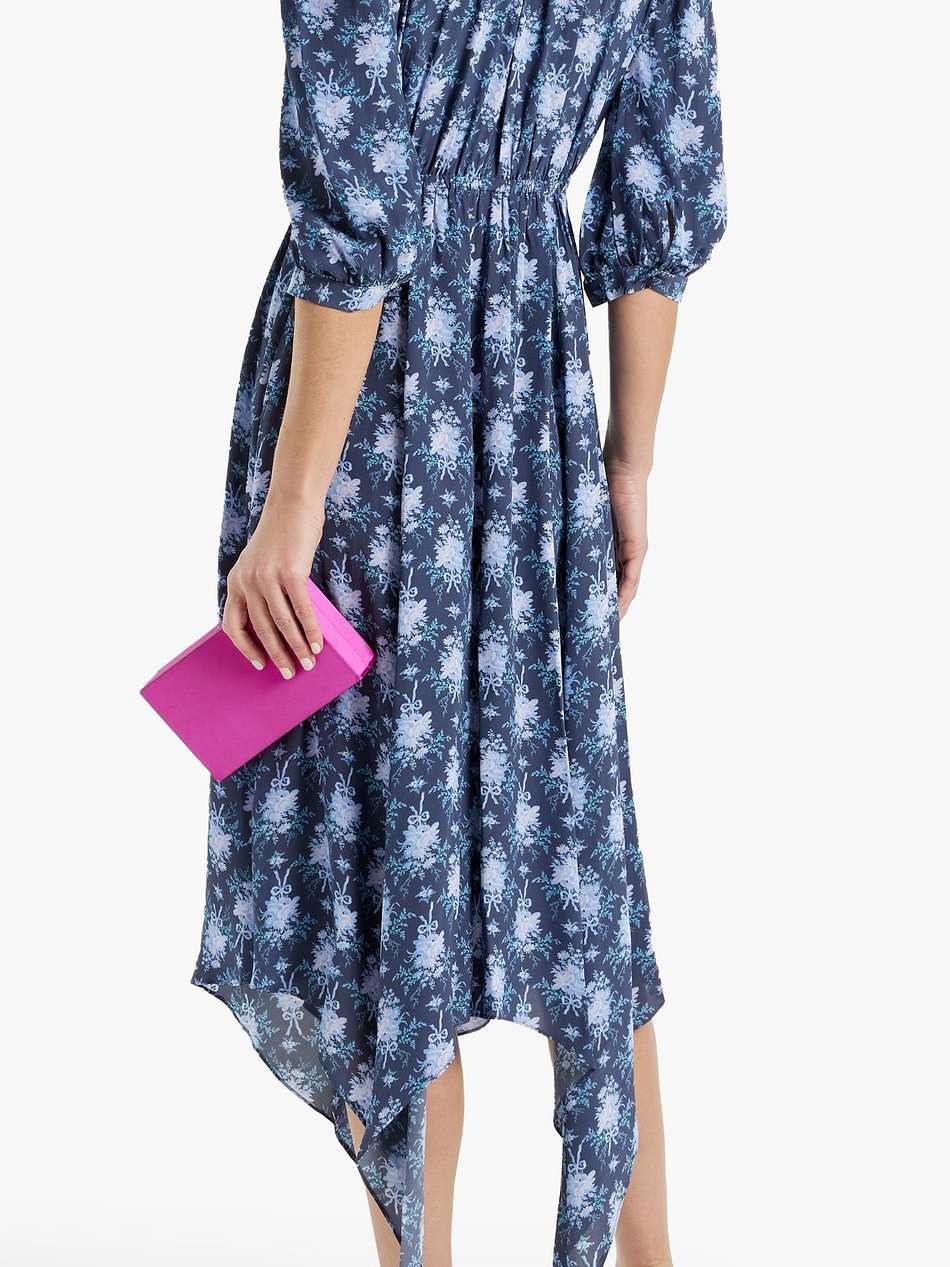 milton wrap-effect ruffled printed crepe dress