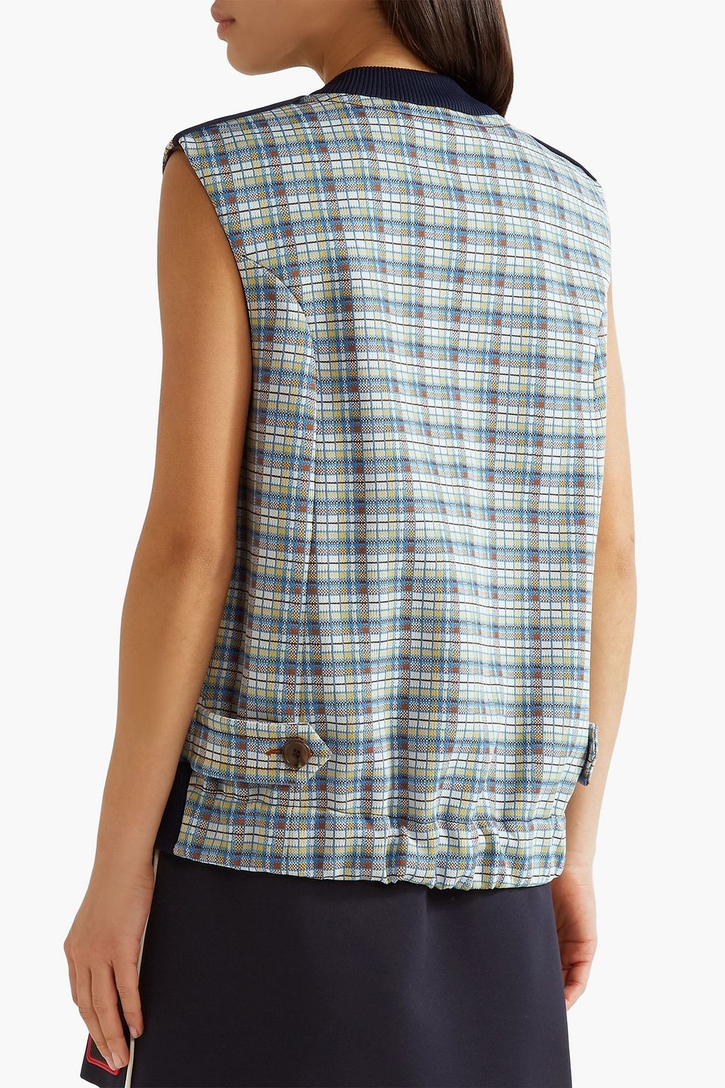 PRADA Checked jacquard-knit vest