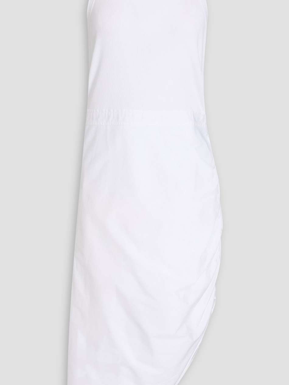 finca ribbed stretch-cotton jersey and poplin midi dress