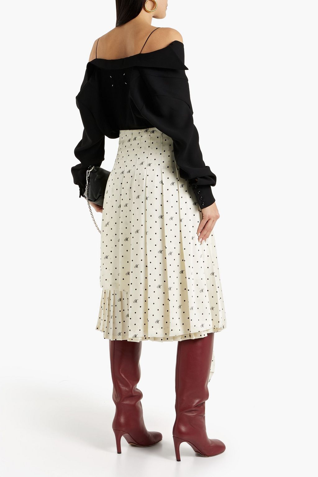 MONSE Pleated polka-dot satin-twill midi skirt | Sale up to 70% off ...