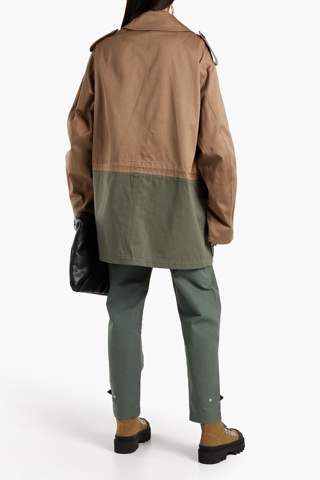 MONSE Convertible two-tone cotton-blend twill jacket