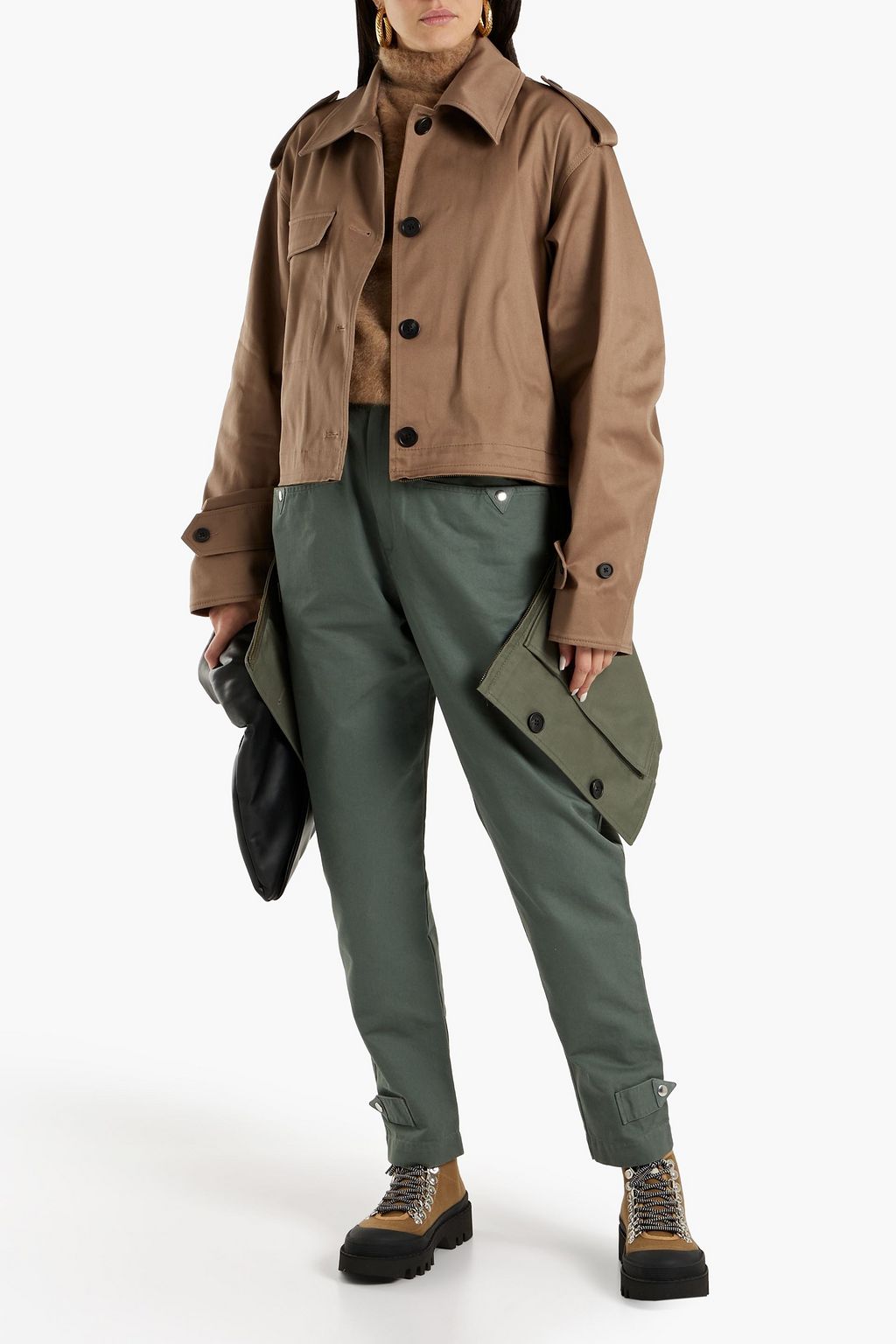 MONSE Convertible two-tone cotton-blend twill jacket