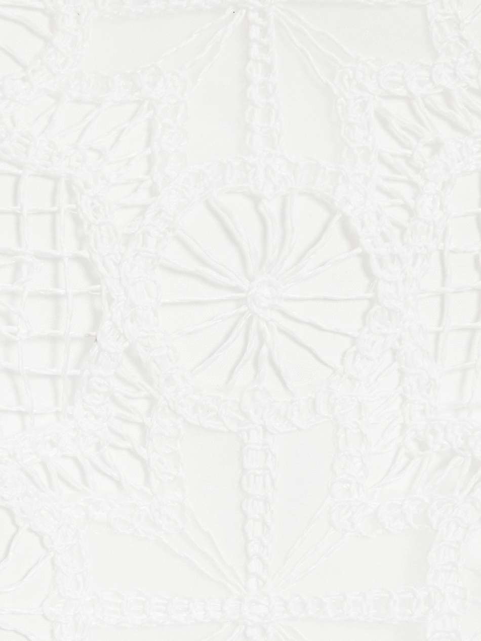 gathered macramé mini dress
