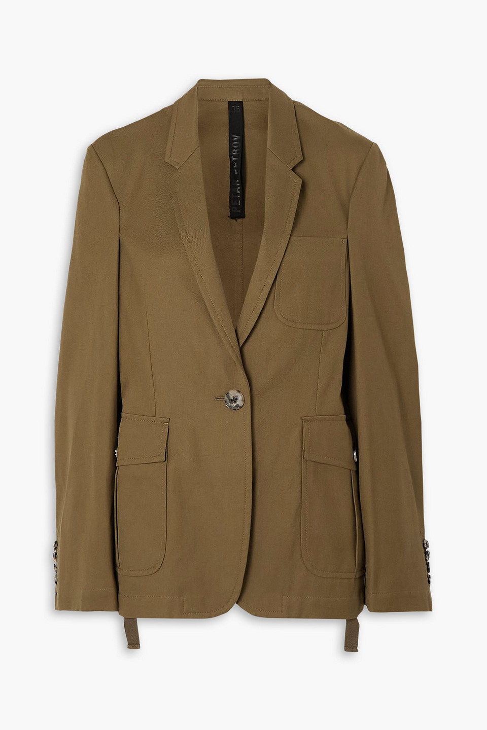 Petar Petrov Irma Cotton-gabardine Blazer In Army Green