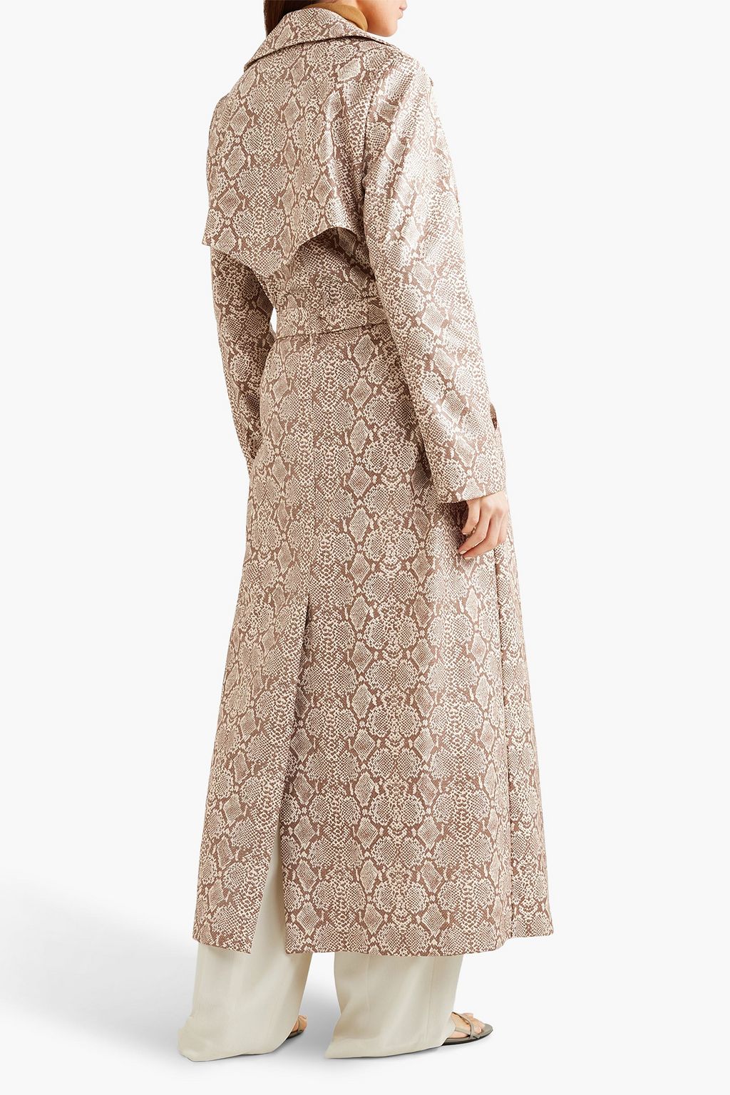 MICHAEL LO SORDO Serpentine faux snake-effect leather trench coat