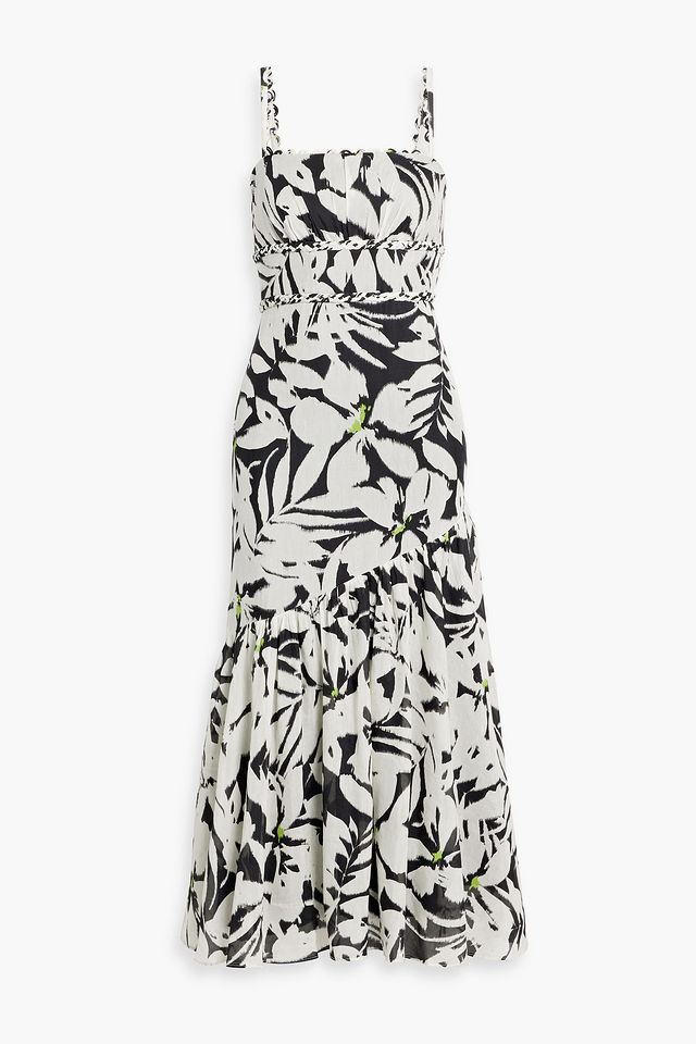 Printed woven midi dress