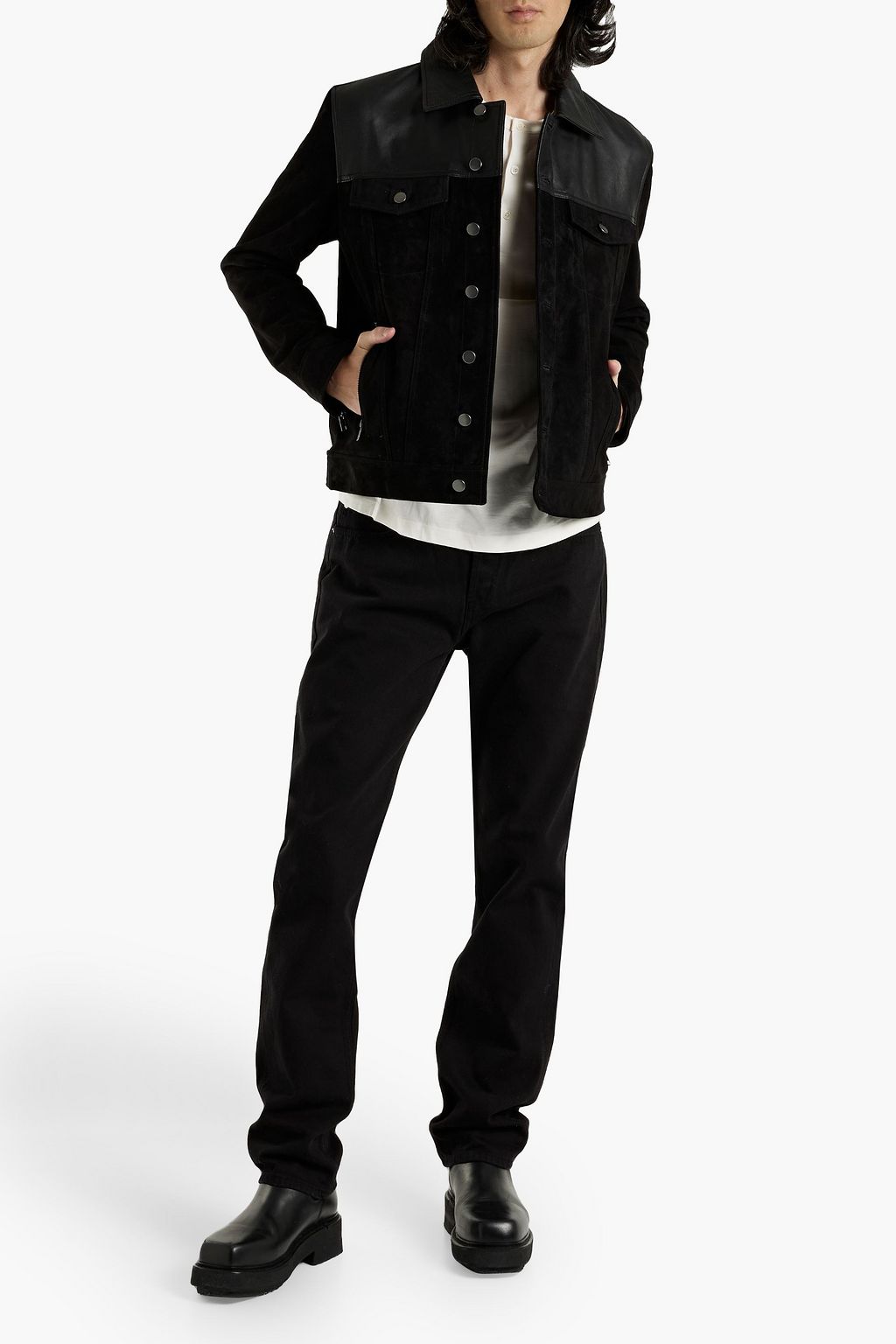MUUBAA Rancher leather-paneled suede jacket