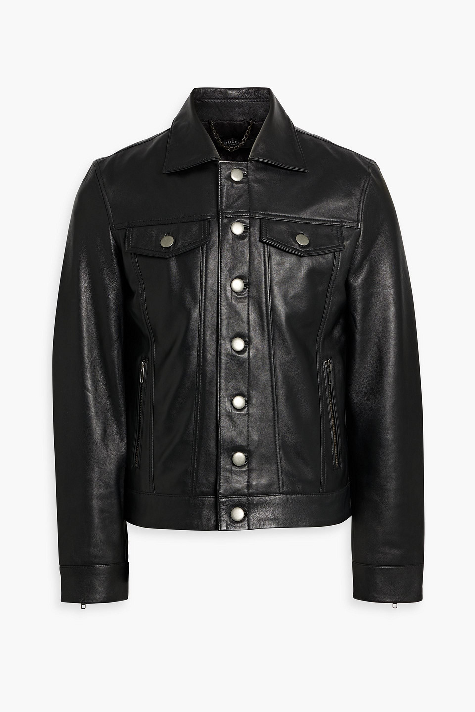 Muubaa Leather Jacket In Black ModeSens