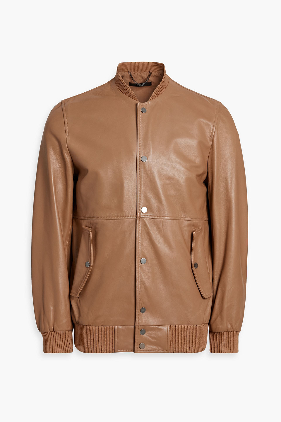 Muubaa Plain Varsity Leather Bomber Jacket