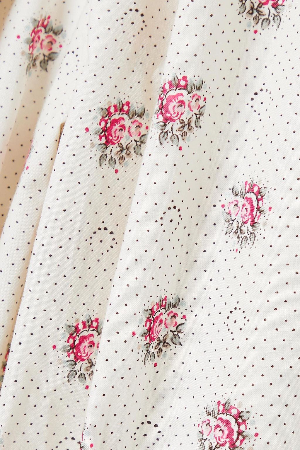 ANNA MASON Deneuve ruffled printed cotton-poplin blouse