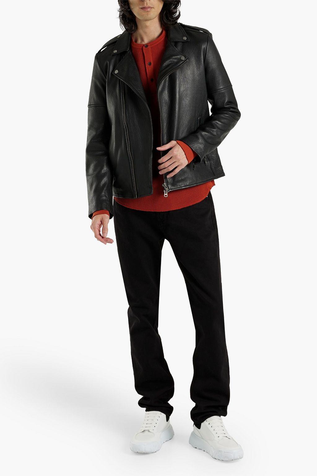 MUUBAA Textured-leather biker jacket