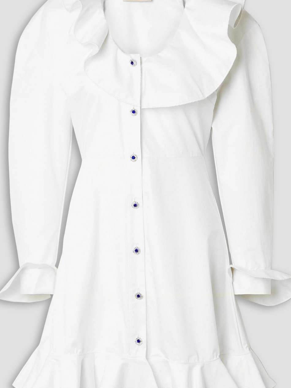 ruffled cotton-poplin mini dress