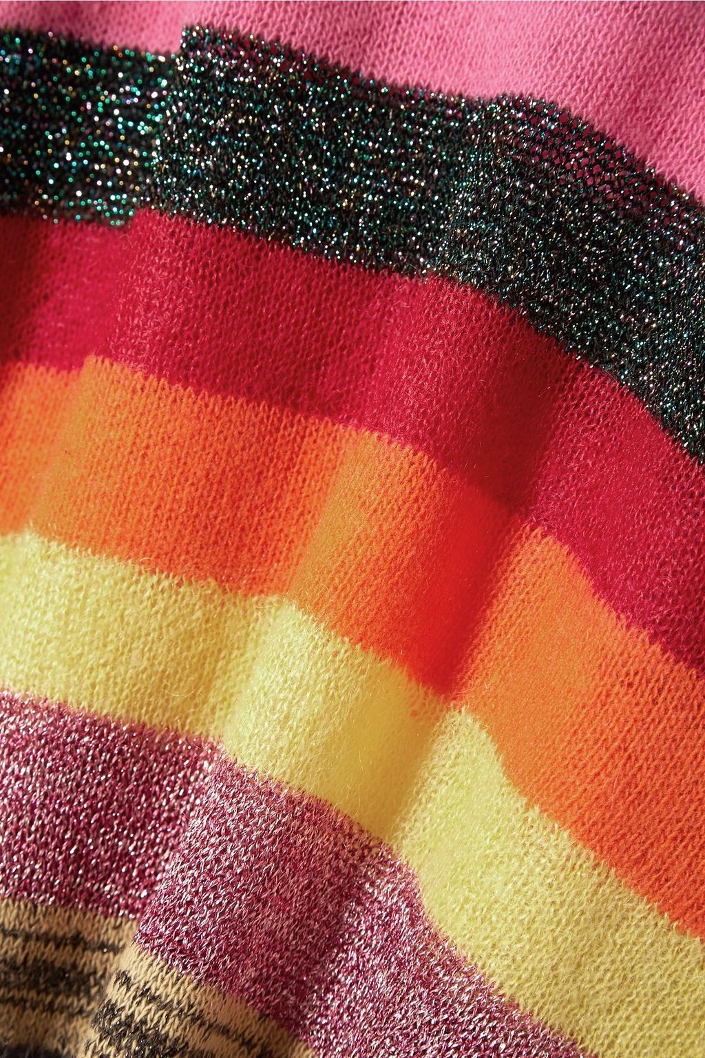 MIU MIU Cropped metallic striped knitted sweater