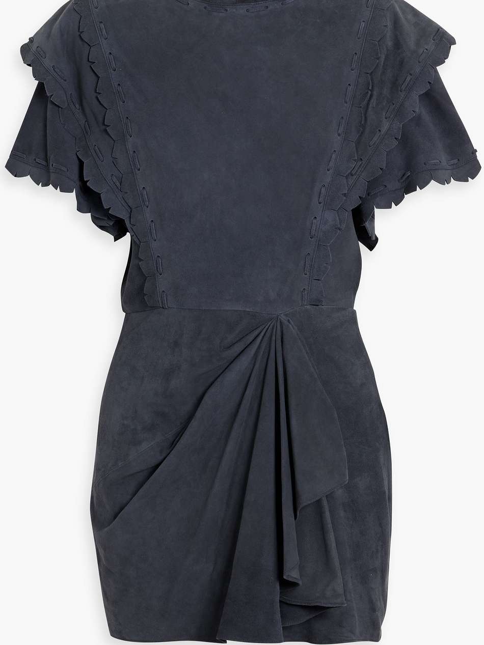 aleati scalloped suede mini dress