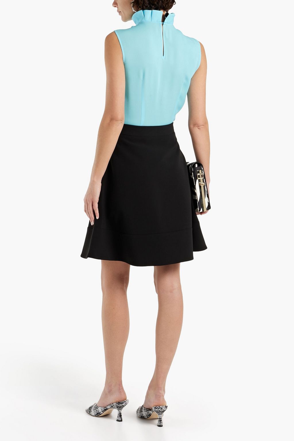 MOSCHINO Fluted twill mini skirt