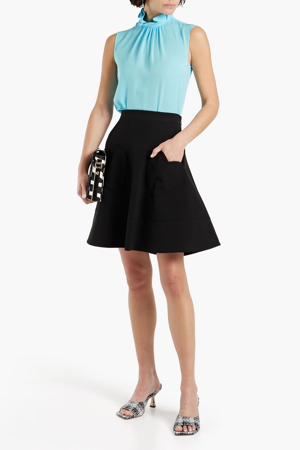 MOSCHINO Fluted twill mini skirt