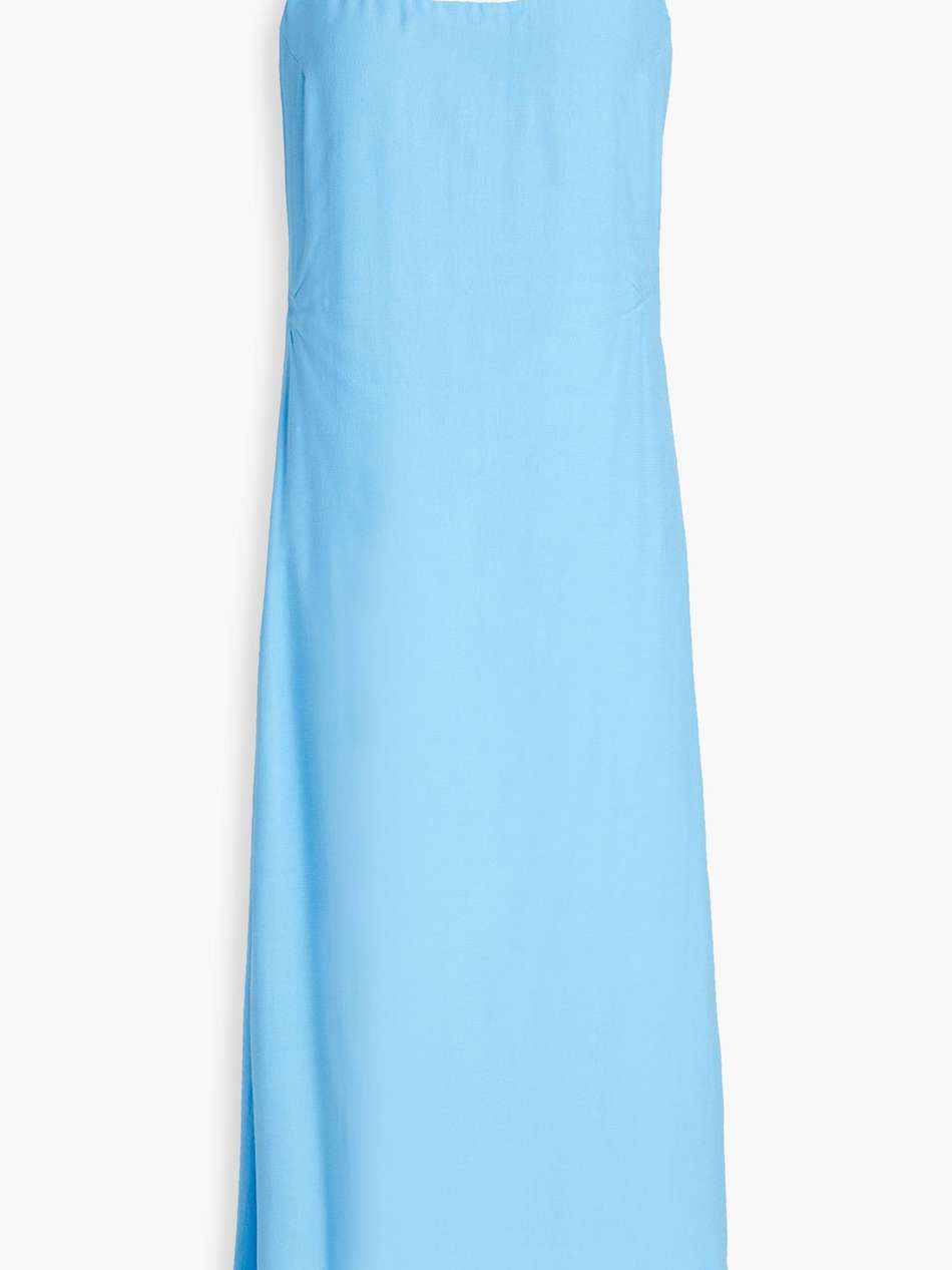 primrose lace-up crepe midi dress