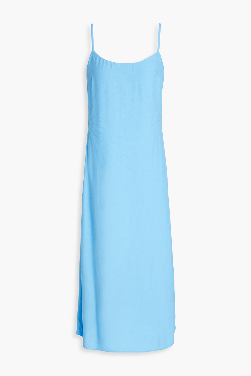 Melissa Odabash Lace-up Crepe Midi Dress In Light Blue