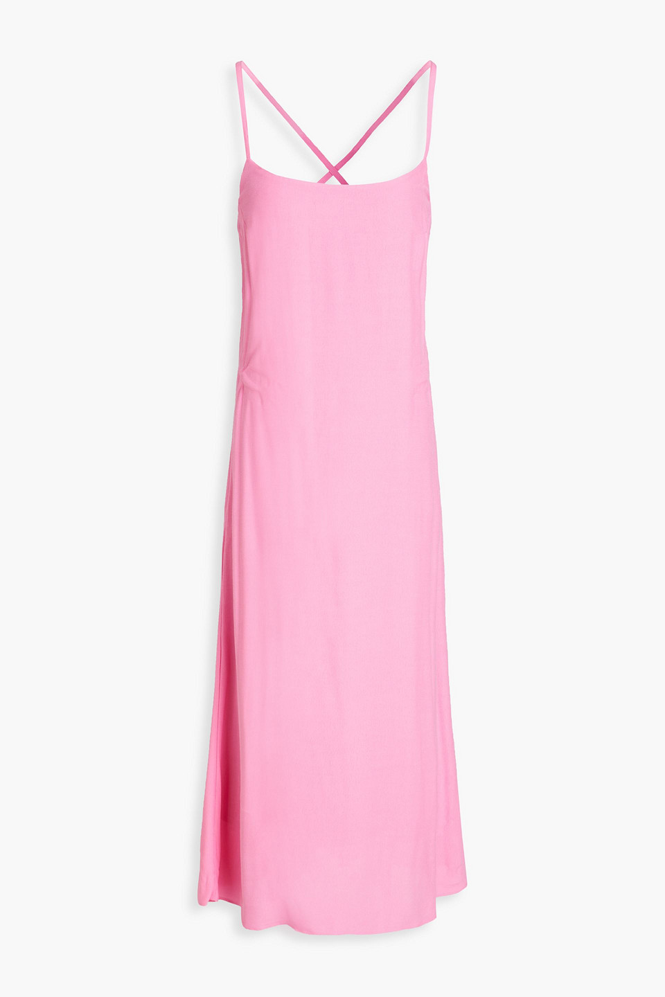 Melissa Odabash Lace-up Crepe Midi Dress In Pink