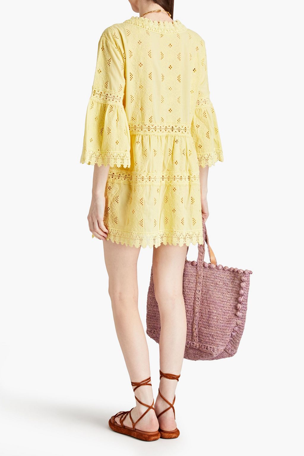 MELISSA ODABASH Victoria broderie anglaise cotton mini dress
