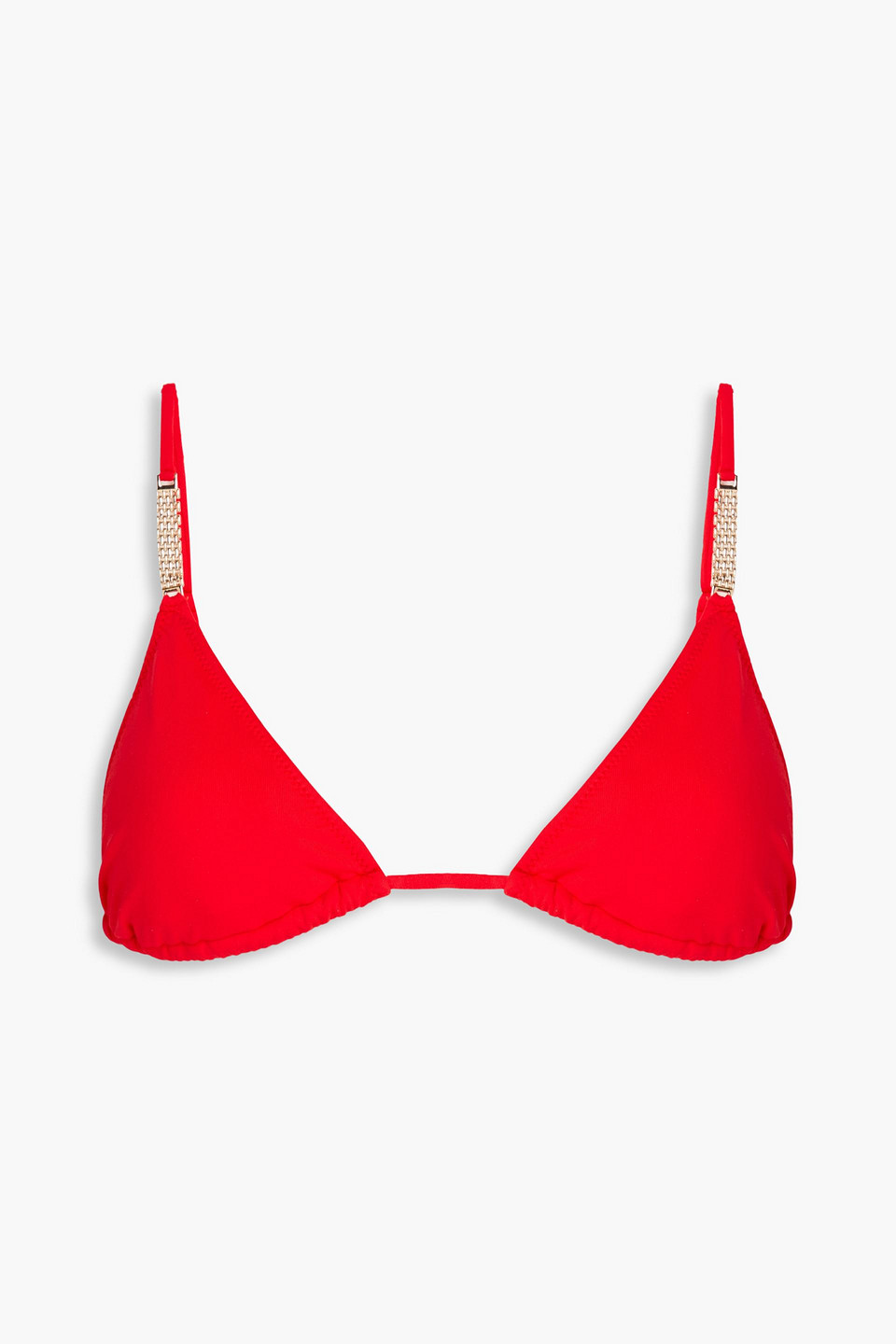 Melissa Odabash Maldives Embellished Triangle Bikini Top In Red