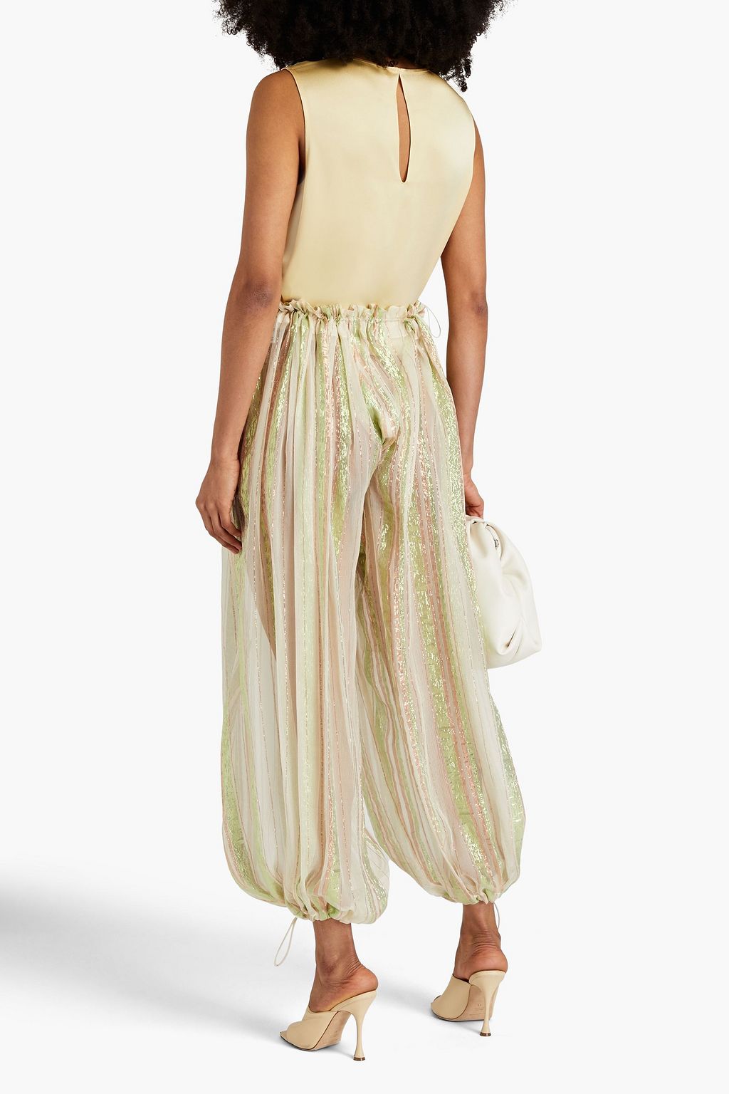 PETAR PETROV Gael metallic striped silk-blend tapered pants