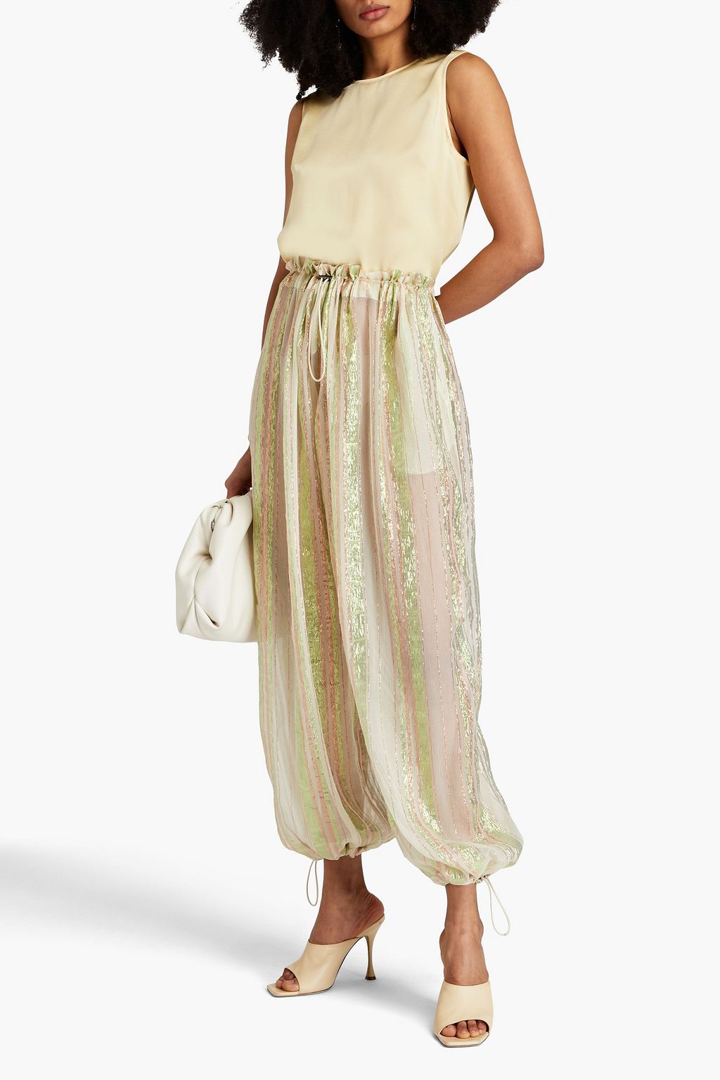 PETAR PETROV Gael metallic striped silk-blend tapered pants