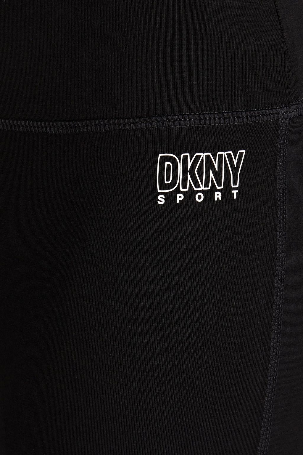 DKNY ストレッチコットンジャージー レギンス バイカラー プリント入り