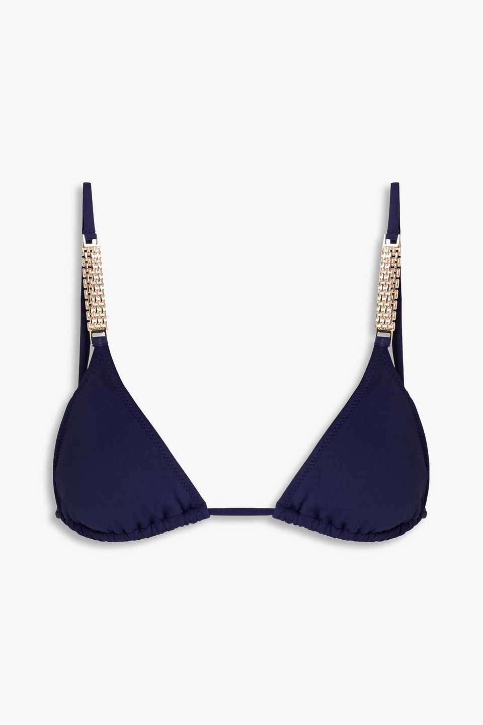 Melissa Odabash Maldives Embellished Triangle Bikini Top In Navy