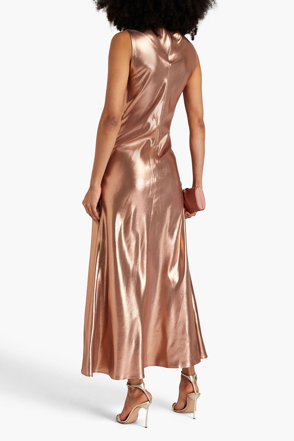 LAPOINTE Silk-lamé maxi dress