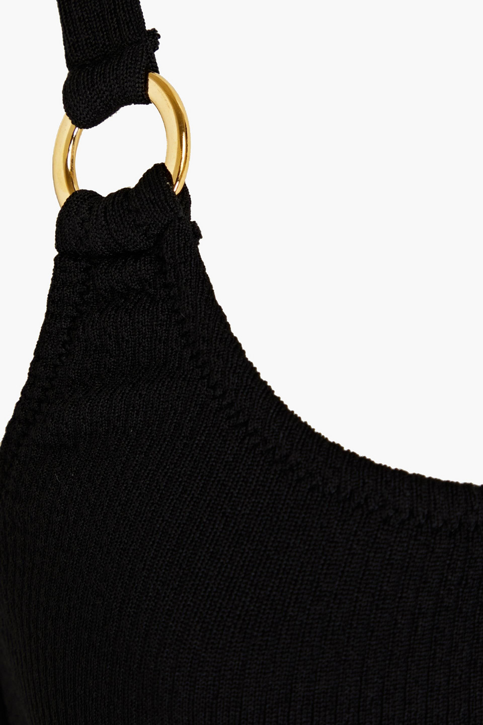 Melissa Odabash Bari Ribbed Embellished Bikini Top In Black
