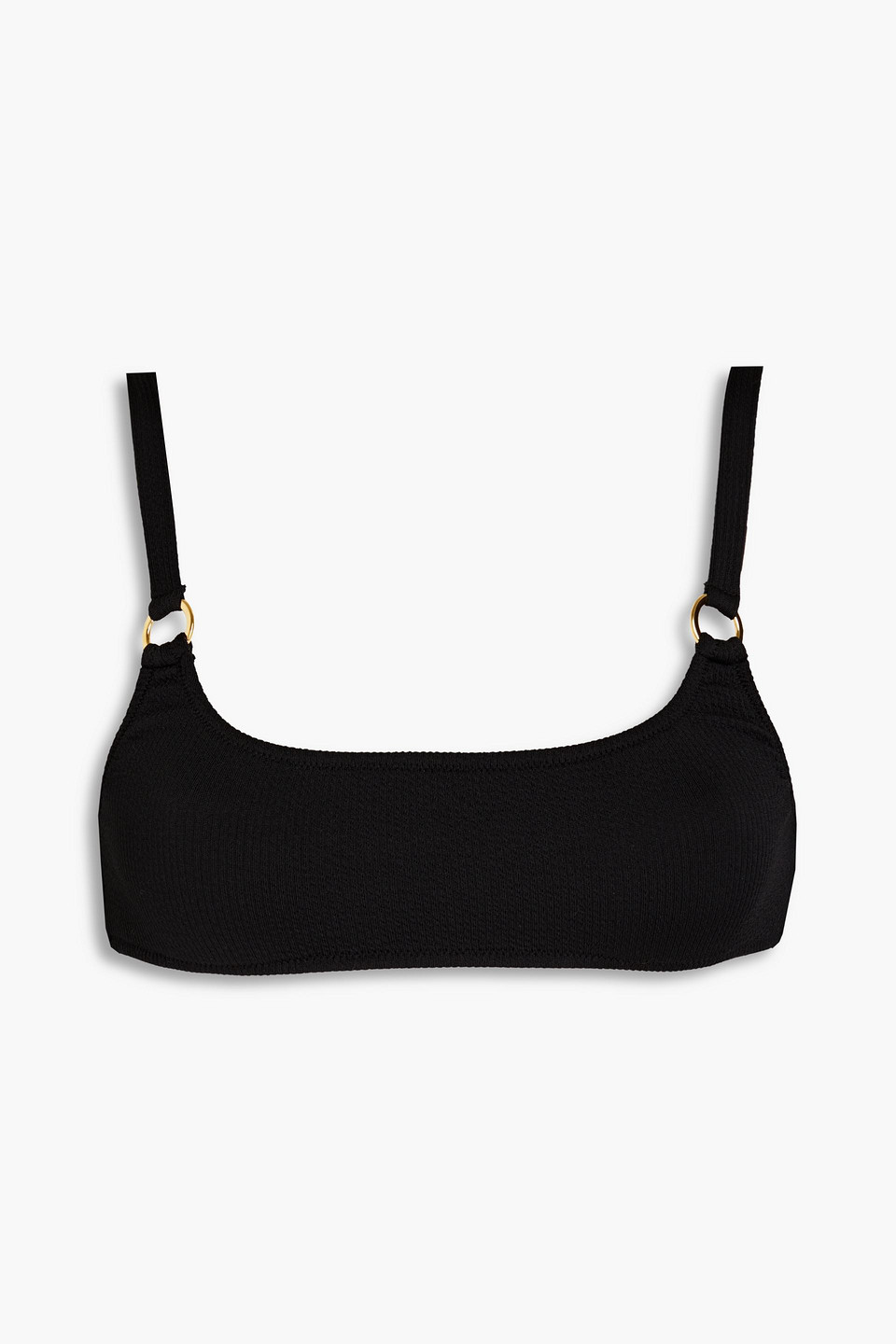 Melissa Odabash Bari Ribbed Embellished Bikini Top In Black