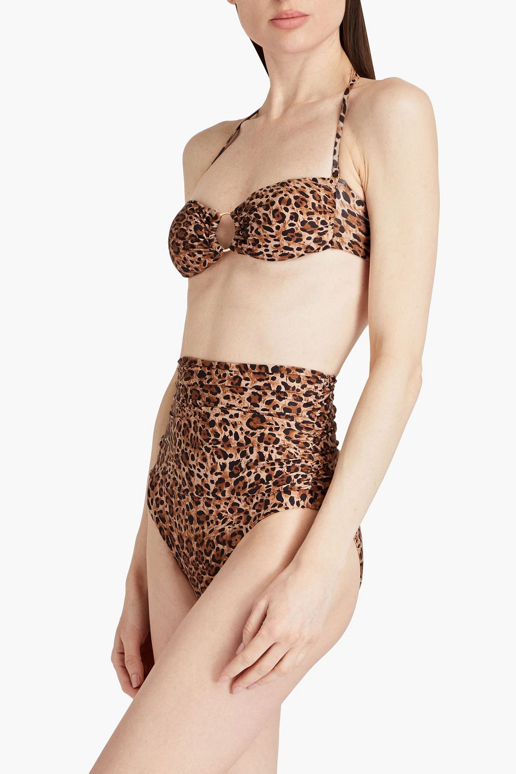 MELISSA ODABASH Ancona leopard-print bandeau bikini top