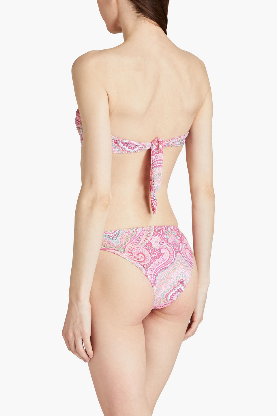 Shop Melissa Odabash Barbados Paisley-print Underwired Bandeau Bikini Top In Pink