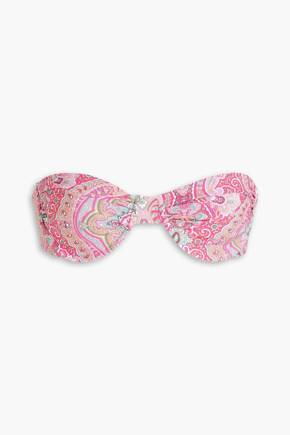 Melissa Odabash Barbados Strapless Paisley-print Underwired Bikini Top In Pink