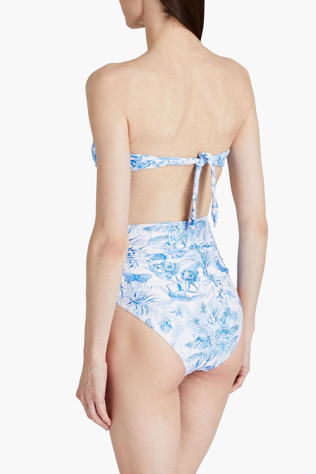 MELISSA ODABASH Ancona ruched printed bandeau bikini top