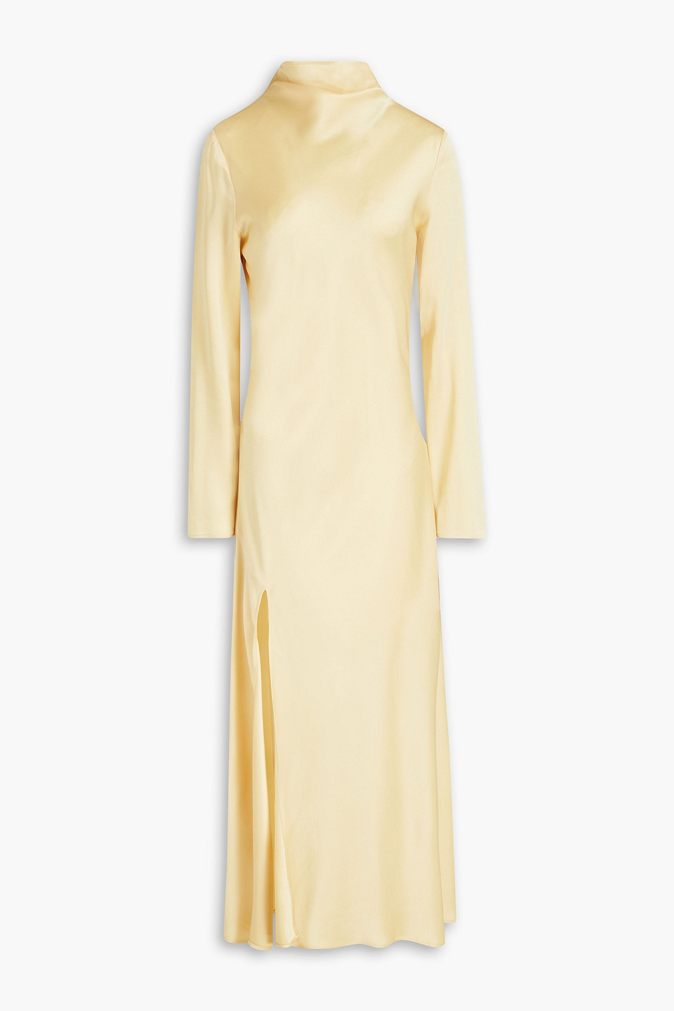 Lapointe Satin Midi Dress In Pastel Yellow | ModeSens