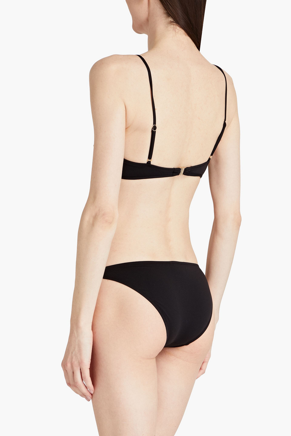 Shop Melissa Odabash Denver Embellished Low-rise Bikini Briefs In Black