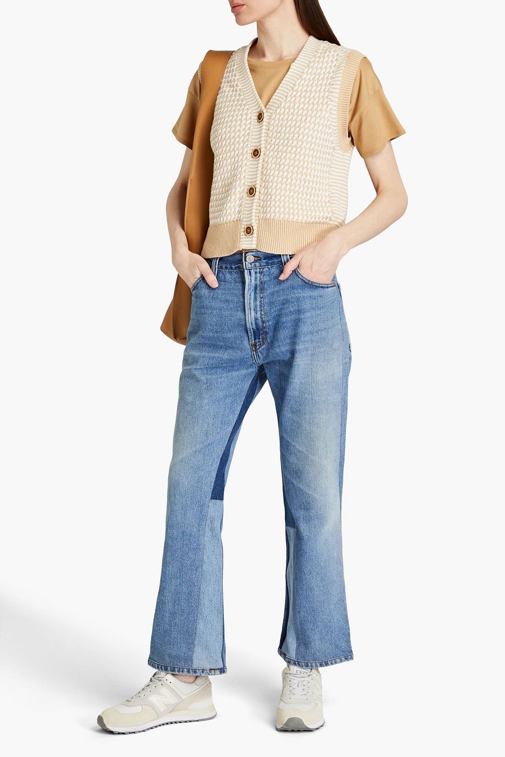 RE/DONE WITH LEVI'S 70s patchwork high-rise flared jeans