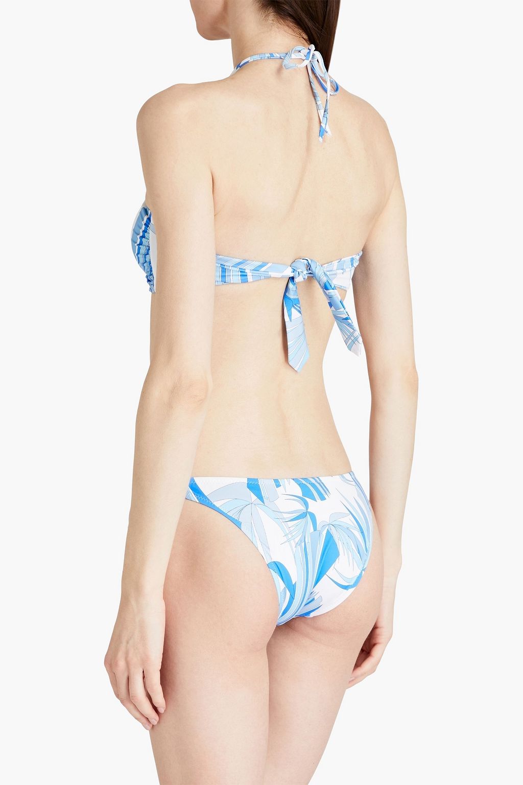 MELISSA ODABASH Janeiro ruched printed bandeau bikini top
